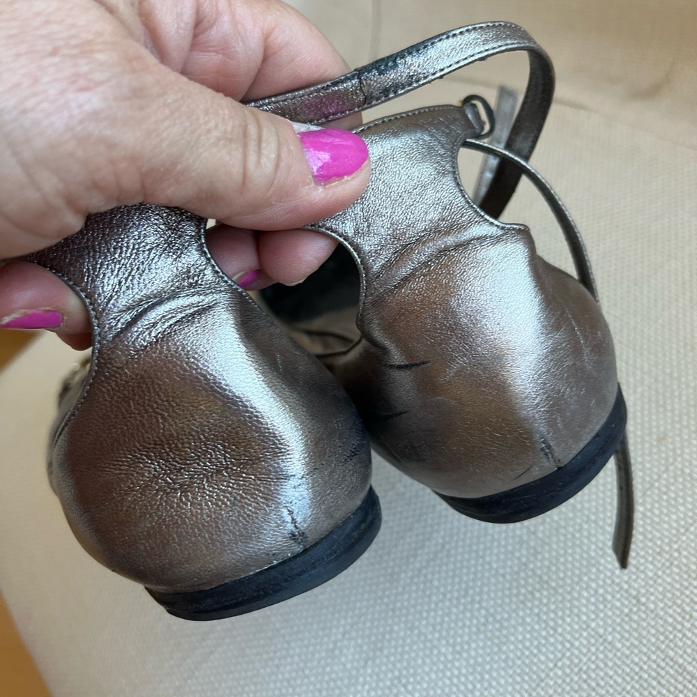 Vintage Gucci Metallic Ballet Flats - Picture 3 of 10